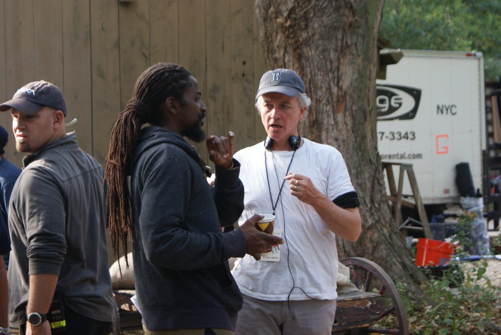 Peter Cousens working with some of the cast on the movie Freedom Photo Contributed.